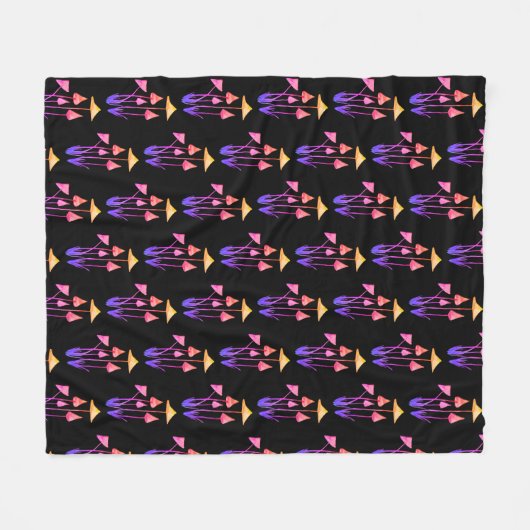 Magic Mushrooms Blanket Fleecedecke (Vorderseite (Horizontal))