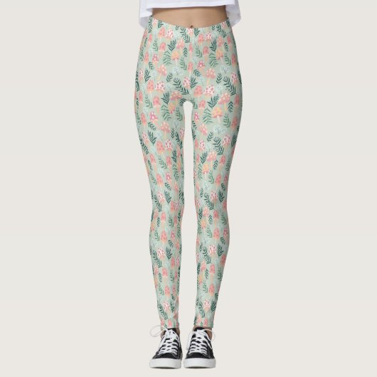 Magic Mushrooms Forest Pattern Leggings (Vorderseite)