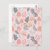 Magic Mushrooms Forest Pattern Postkarte (Vorne/Hinten)