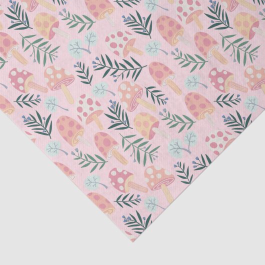 Magic Mushrooms Forest Pattern Seidenpapier (Ausschnitt)