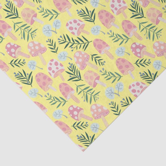 Magic Mushrooms Forest Pattern Seidenpapier (Ausschnitt)