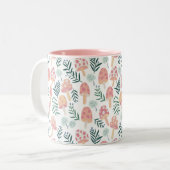 Magic Mushrooms Forest Pattern Zweifarbige Tasse (Vorderseite Links)