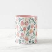 Magic Mushrooms Forest Pattern Zweifarbige Tasse (Mittel)