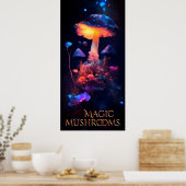Magic Mushrooms Neon Fantasy Poster (Küche)