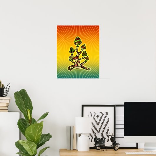 Magic Mushrooms - psychedelisch Poster (Heimbüro)