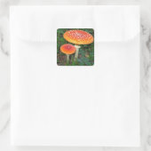 Magic Mushrooms Quadratischer Aufkleber (Tasche)