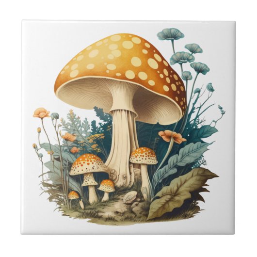 Magic Mushrooms Tile Fliese (Vorderseite)