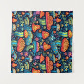 Magic Mushrooms Wandteppich (Vorderseite (Horizontal))