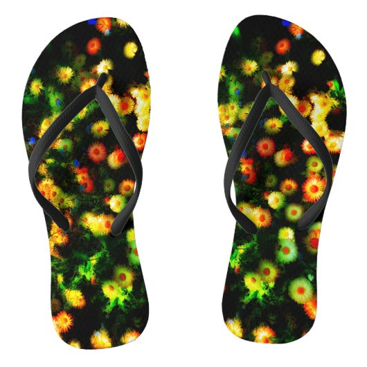 Magic Neon Blume Funky Flip Flops Badesandalen (Fußbett)