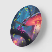 Magic Neon Frog Runde Wanduhr (Winkel)