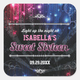 Magic Neon Glow Lights Bevorzugung Quadratischer Aufkleber