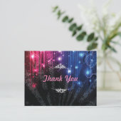 Magic Neon Glow Lights Vielen Dank Postkarte (Stehend Vorderseite)