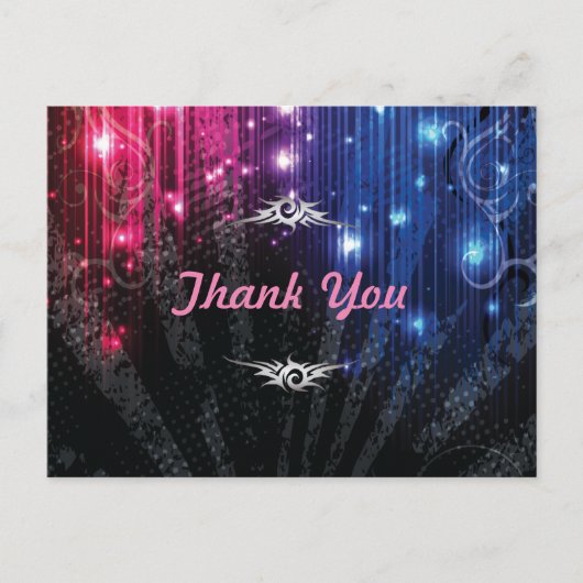 Magic Neon Glow Lights Vielen Dank Postkarte (Vorderseite)