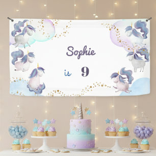 Magic niedlich Unicorns Kindergeburtstag Banner