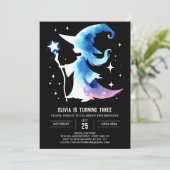 Magic Niedlich Wizard Geburtstag Einladung (Stehend Vorderseite)