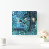 Magic night Fairy Clock Quadratische Wanduhr (Zuhause)