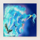 Magic Ocean Frau Jigsaw Puzzle Blue Fantasy (Horizontal)