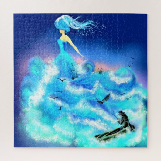 Magic Ocean Frau Jigsaw Puzzle Blue Fantasy (Vertikal)