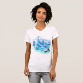 Magic Ocean Woman T - Shirt Blue Fantasy Malerei (Vorne ganz)