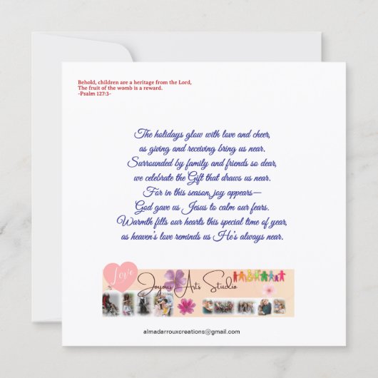 'Magic of Childhood' Flat Greeting Card Karte (Rückseite)