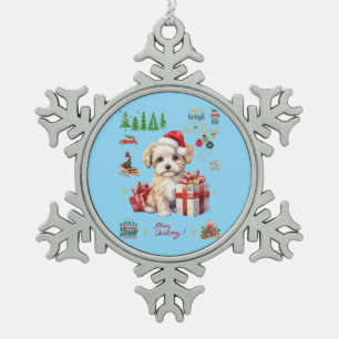 magic of christmas schneeflocken Zinn-Ornament