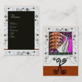 MAGIC OF THE FRING hell rosa Schwarz-weiß braun Visitenkarte (Vorne/Hinten)