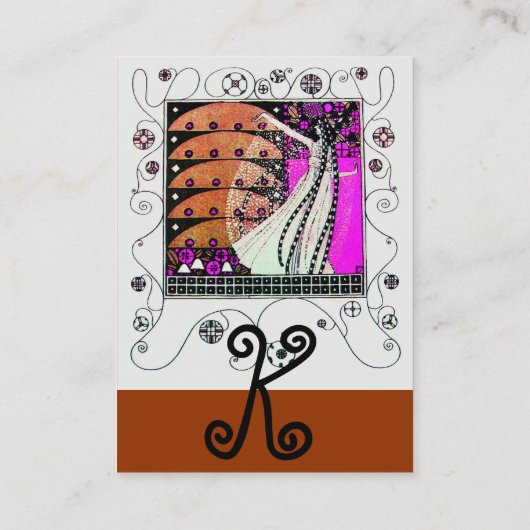 MAGIC OF THE FRING hell rosa Schwarz-weiß braun Visitenkarte (Rückseite)