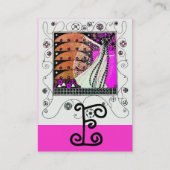 MAGIC OF THE FRING hell rosa Schwarz-weiß braun Visitenkarte (Rückseite)