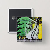 MAGIC OF THE FRING Hellgrün, schwarz gelb Button (Vorne & Hinten)