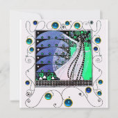 MAGIC OF THE SPRING bright aqua blue aquamarin bla Einladung (Vorderseite)