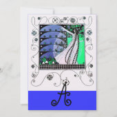 MAGIC OF THE SPRING bright aqua blue aquamarin bla Einladung (Vorderseite)