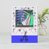 MAGIC OF THE SPRING bright aqua blue aquamarin bla Einladung (Stehend Vorderseite)