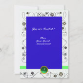 MAGIC OF THE SPRING bright aqua blue aquamarin bla Einladung (Rückseite)