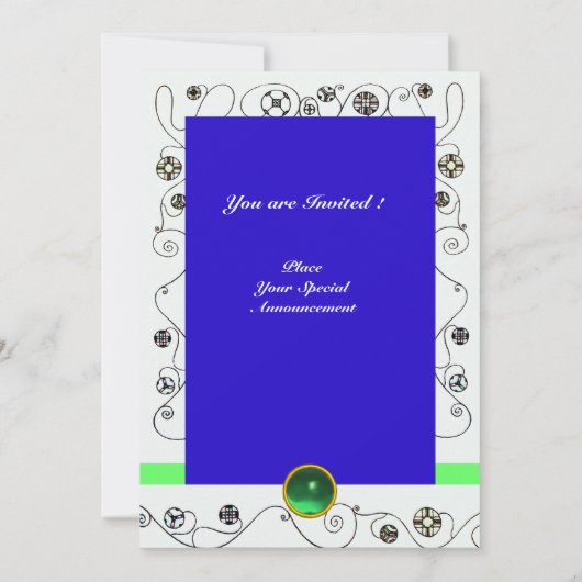 MAGIC OF THE SPRING bright aqua blue aquamarin bla Einladung (Rückseite)