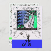 MAGIC OF THE SPRING bright aqua blue aquamarin bla Einladung (Vorne/Hinten)