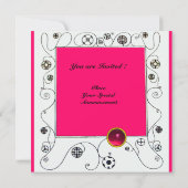 MAGIC OF THE SPRING, Fuchsia, grün gelb, schwarz Einladung (Rückseite)