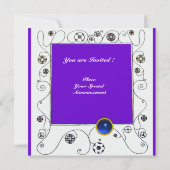 MAGIC OF THE SPRING, hell lila schwarzes Aqua Blue Einladung (Rückseite)