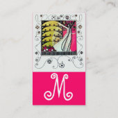 MAGIC OF THE SPRING hell rosa Schwarz-weiß gelb Visitenkarte (Rückseite)