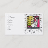 MAGIC OF THE SPRING hell rosa Schwarz-weiß gelb Visitenkarte (Vorderseite)