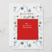 MAGIC OF THE SPRING, hell rot Schwarz-weiß grün Einladung (Rückseite)