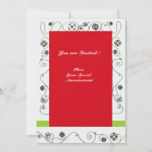 MAGIC OF THE SPRING, hell rot Schwarz-weiß grün Einladung (Rückseite)