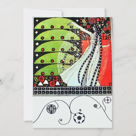 MAGIC OF THE SPRING, hell rot Schwarz-weiß grün Einladung (Vorderseite)