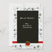 MAGIC OF THE SPRING, hell rot Schwarz-weiß grün Einladung (Rückseite)