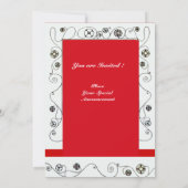 MAGIC OF THE SPRING, hell rot Schwarz-weiß grün Einladung (Rückseite)