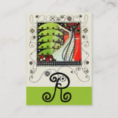 MAGIC OF THE SPRING hell rot Schwarz-weiß grün Visitenkarte (Rückseite)