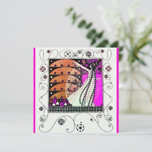 MAGIC OF THE SPRING hell violett, weiß braun Einladung (Stehend Vorderseite)