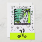 MAGIC OF THE SPRING, hellgelb grün schwarz Einladung (Vorderseite)