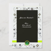 MAGIC OF THE SPRING, hellgelb grün schwarz Einladung (Rückseite)