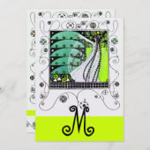 MAGIC OF THE SPRING, hellgelb grün schwarz Einladung (Vorne/Hinten)