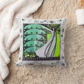 MAGIC OF THE SPRING, hellgelb grün schwarz Kissen (Decke)